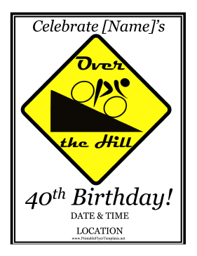 40th Birthday Party Flyer Printable Template