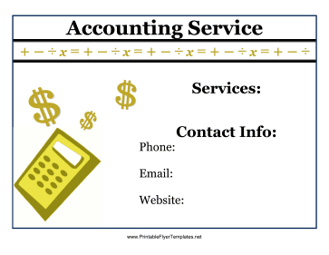 Accounting Service Flyer Printable Template