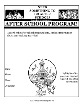 After School Program Flyer Printable Template