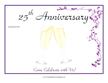 Anniversary Flyer Printable Template