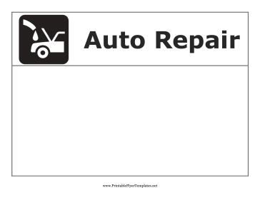 Auto Repair Flyer Printable Template