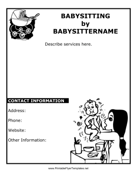 Baby Sitting Flyer Printable Template