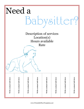Babysitter Flyer Printable Template