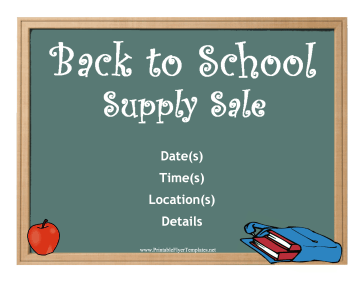 Back to School Flyer Printable Template