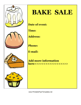 Bake Sale Flyer Printable Template