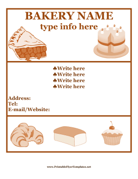 Bakery Flyer Printable Template