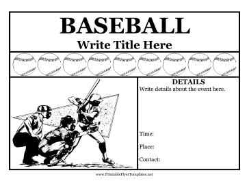 Baseball Flyer Printable Template