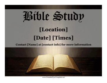 Bible Study Flyer Printable Template