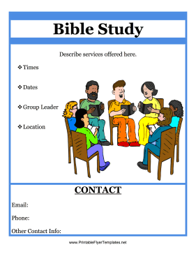 Bible Study Flyer Printable Template