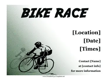 Bike Race Flyer Printable Template