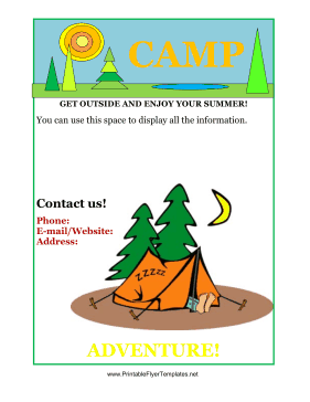 Camp Flyer Printable Template