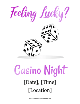 Casino Night Flyer Printable Template