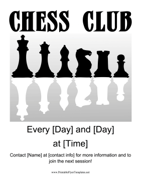 Chess Club Flyer Printable Template