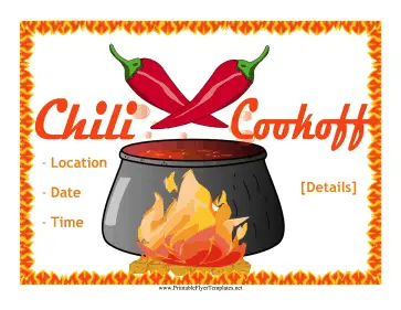 Chili Cook-Off Flyer Printable Template