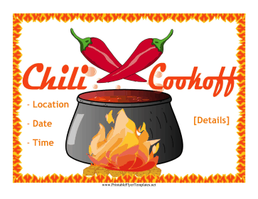 Chili Cook-Off Flyer Printable Template