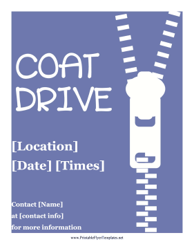 Coat Drive Flyer Printable Template