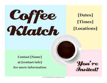 Coffee Klatch Printable Template