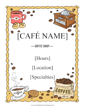 Coffee Shop Printable Template