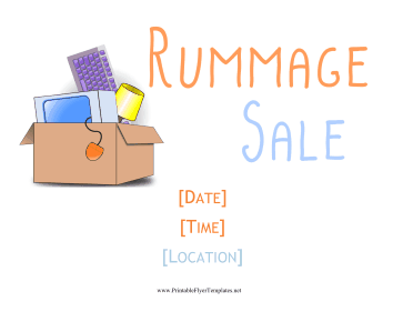 Colorful Rummage Sale Flyer Printable Template