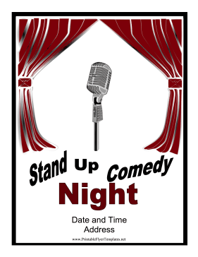 Comedy Flyer Printable Template