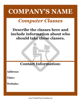 Computer Classes Flyer Printable Template