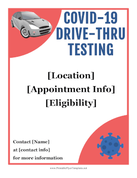 Covid-19 Drive-Thru Testing Printable Template