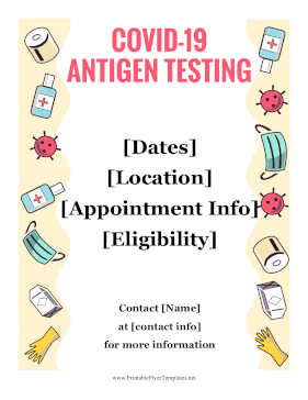 Covid Antigen Testing Printable Template