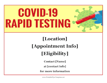 Covid Rapid Testing Printable Template