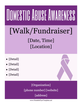 Domestic Abuse Awareness Flyer Printable Template