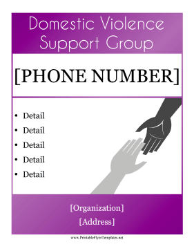 Domestic Violence Support Flyer Printable Template