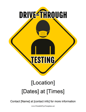 Drive-Through Virus Testing Printable Template