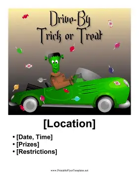 Drive By Trick Or Treat Printable Template