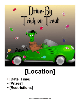 Drive By Trick Or Treat Printable Template