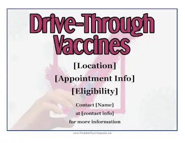 Drive Through Vaccines Printable Template