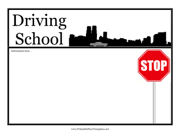 Driving School Flyer Printable Template