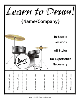 Drum Lesson Flyer Printable Template