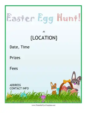 Easter Egg Hunt Flyer Printable Template