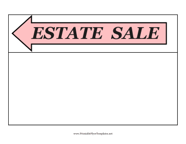Estate Sale Flyer Left Printable Template