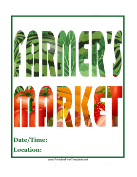 Farmers Market Flyer Printable Template