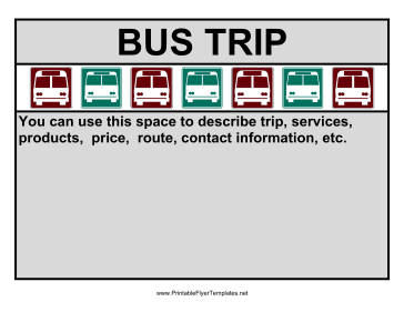 Flyer For Bus Trip Printable Template