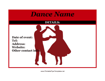 Flyer For Dance Printable Template