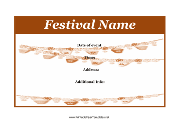 Flyer For Festival Printable Template