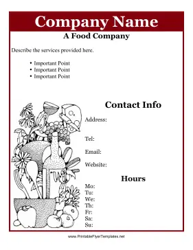 Flyer For Food Printable Template