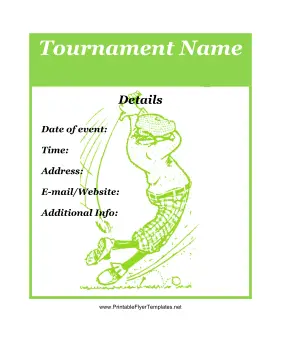 Flyer For Golf Tournament Printable Template