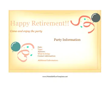Flyer For Retirement Party Printable Template
