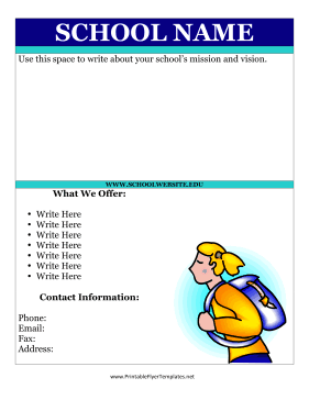 Flyer For School Printable Template