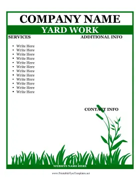 Flyer For Yard Work Printable Template