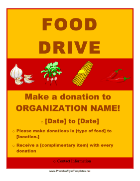 Food Drive Flyer Printable Template