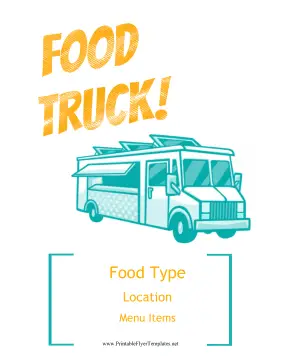 Food Truck Flyer Printable Template