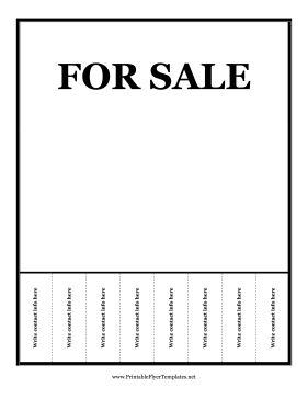 For Sale Flyer Printable Template